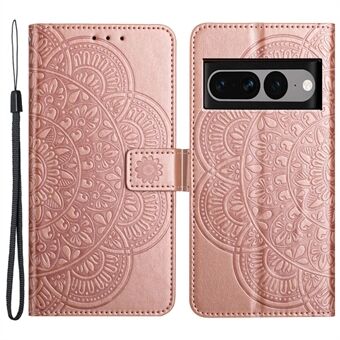 For Google Pixel 7 Pro 5G Case Med magnetisk lukking PU-skinn Telefonomslag Mandala Blomst