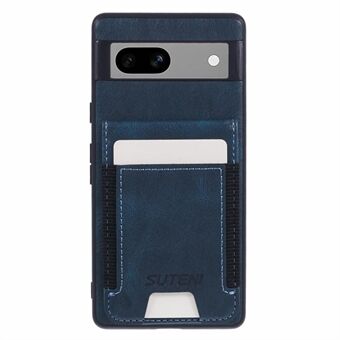 SUTENI H03 For Google Pixel 7a Anti-drop Deksel Kortholder PU+TPU Stativ Telefonveske