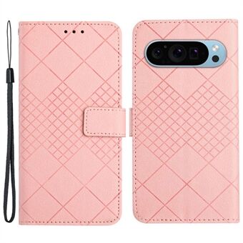 HT06 for Google Pixel 9 Pro XL Etui PU skinn Rhombus mønster Lommebok Telefondeksel