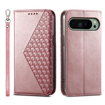 For Google Pixel 9 / Pixel 9 Pro-etui PU-lær + TPU-rutertrykt lommeboktelefondeksel