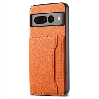 For Google Pixel 7 Pro 5G Magnetisk Kortholder Telefonveske med Støtte TPU+PC+PU-lær-deksel