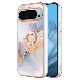 YB IMD-serie 6 For Google Pixel 9 Pro XL TPU-etui Ring-støtte Anti-fall Telefondeksel