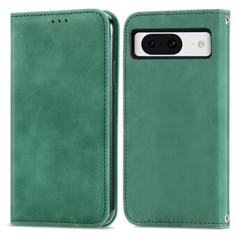 For Google Pixel 8a bokstil flip-etui i PU-lær med berøringsvennlig telefondeksel.