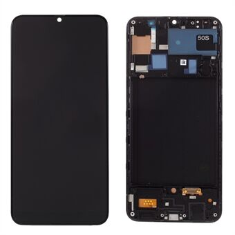 LCD-skjerm og digitaliseringsenhet + rammereparasjonsdel (uten logo) (TFT-utgave, uten fingeravtrykksfunksjon) for Samsung Galaxy A50s SM-A507 - svart