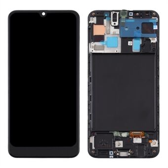 LCD-skjerm og digitaliseringsenhet + erstatning av ramme (uten logo) (TFT-utgave, uten fingeravtrykksfunksjon) for Samsung Galaxy A50 SM-A505 - svart