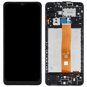 Grade C LCD-skjerm og digitaliseringsenhet + rammeerstatning (uten logo) for Samsung Galaxy A12 A125