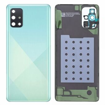 For Samsung Galaxy A71 4G SM-A715 Batterideksel med klebende klistremerke + Kameralinsebeskyttelse (Uten logo)