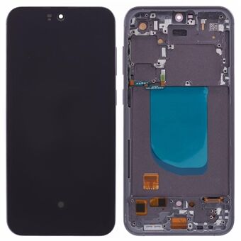 For Samsung Galaxy S23 FE S711 Grade C OLED-skjerm og digitaliseringsenhet + ramerstatningsdel (uten logo) - Grå