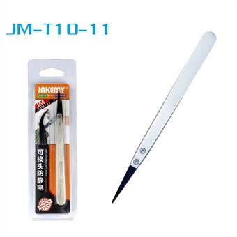 JAKEMY JM-T10-11 antistatisk pinsett i rustfritt Steel med skiftende Head