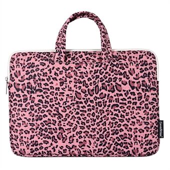 CANVASARTISAN H31-B01 13" Leopard Mønster Laptop Sleeve Glidelåslukking Solid Håndtak Notebook Datamaskindeksel Veske