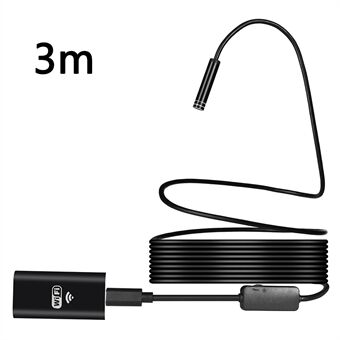 YPC100 3m Fleksibel Wire WiFi Borescope 8mm Kameralinse Mobiltelefon Inspeksjonsendoskop