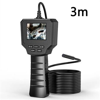 128A 3m Hard Wire 2,4-tommers Skjerm Endoskop 8mm Linse Industriell Borescope med Fotografering / Videoopptaksfunksjon