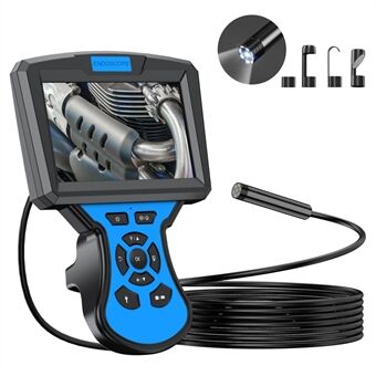 M50 1m Hard Wire HD Industrial Endoscope IP67 8mm Len 5\'\' IPS Screen 6-LED Borescope Camera