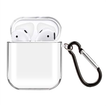 Gjennomsiktig TPU-deksel med krok til Apple AirPods med trådløs ladingskoffert (2019) / AirPods med ladingskoffert (2019) (2016)