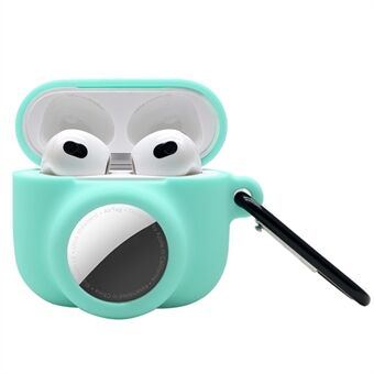 2 i 1 mykt silikonetui Anti- Scratch beskyttelsesdeksel for AirPods 3 / AirTag