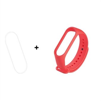 For Xiaomi Mi Smart Band 4 / Mi Band 3 Justerbar, myk silikonklokkerem + heldekkende myk TPU-skjermfilm