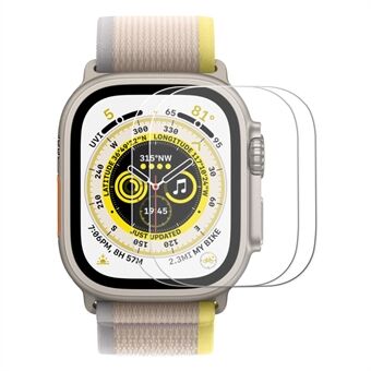 ENKAY HAT Prince 2 stk/sett 0,2 mm 9H høy aluminium-silisium glass skjermfilm for Apple Watch Ultra 49 mm Scratch krystallklar skjermbeskytter