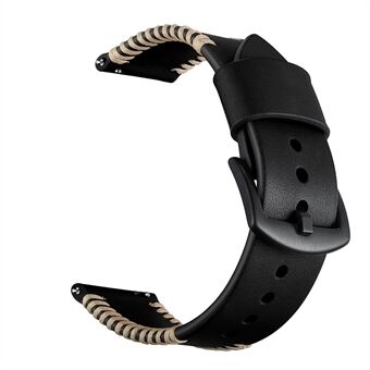 22mm Pork Ribs Style Ekte skinnbelagt Smart Watch Band for Samsung Galaxy Watch 46mm