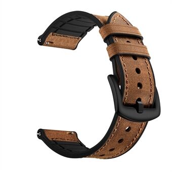 20 mm ekte lærbelagt silikon Smart Watch Band for Garmin Vivoactive 3 / Vivomove HR