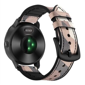 20 mm ekte skinnbelagt silikon Smart klokkerem til Garmin Vivoactive 3 / Vivomove HR