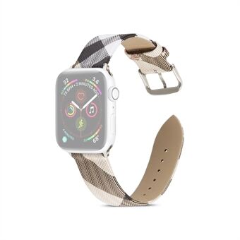 Geometrisk mønster Erstatningsbånd for ekte lær for Apple Watch Series 1/2/3 42mm / Series 6 SE 5 4 44mm