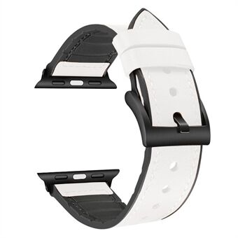 Farge PU lær + silikon klokkerem for Apple Watch Watch Series 6/5/4 / SE 44mm, Series 3/2/1 42mm