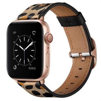 Stilig trykt ekte skinnurbånd til Apple Watch Series 6/5/4 / SE 40mm / Series 3 38mm