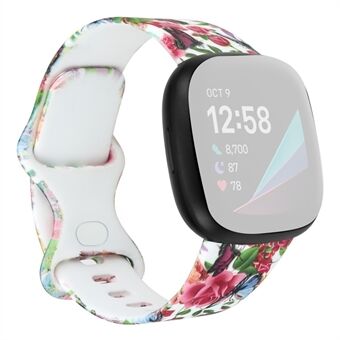 Mønsterutskrift Design Silikon Klokkerem Erstatningsstørrelse S for Fitbit Versa 3