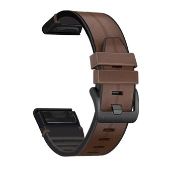 22 MM PU læroverflate + silikon Smart Watch Band Rem for Garmin Watch