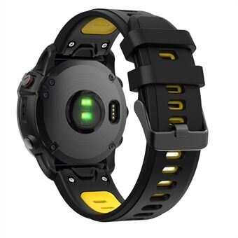 Dual Color Quick Release Silikon Erstatning Armbåndsrem til Garmin Fenix 6