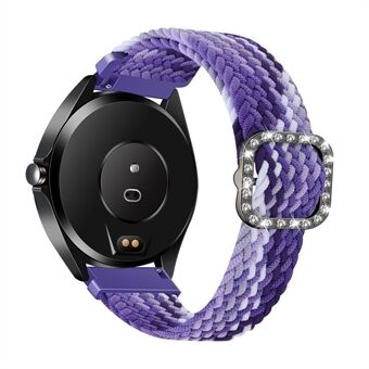 Nylonflettet Rhinestone-spenne Justerbart klokkebånd håndleddsrem 20 mm for Samsung Galaxy Watch Active/ Galaxy Watch 42 mm / Gear Sport