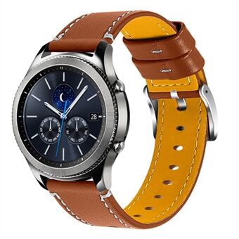 For Huawei Watch GT 2e / GT 2 46 mm rustfri Steel Mykt okseskinn 22 mm Universal Smart Watch Band håndleddsrem