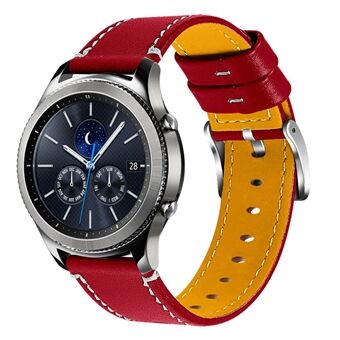 For Samsung Gear S3 Frontier / Gear S3 mykt okseskinn 22 mm Universal erstatningsklokkerem med rustfri Steel