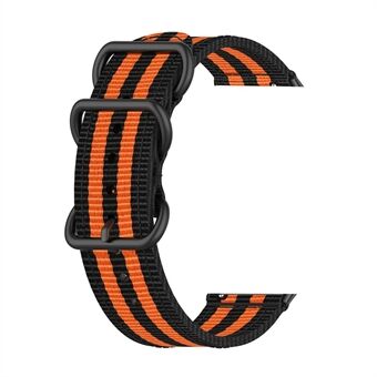 For Garmin Venue 2S / Vivoactive 4S 18 mm nylon klokkerem Tre tunge spenner erstatning av klokkebånd