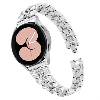 For Samsung Galaxy Watch4 Classic 42 mm / 46 mm / Watch4 Active 40 mm 44 mm sinklegering klokkerem Quick urreim 20 mm erstatningsreim med rhinestone dekorert