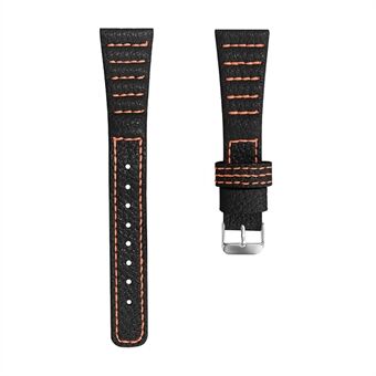 Klokkereim for Garmin Vivomove / Vivomove HR, Wave Stitching Lines Top Layer ekte lær armbånd