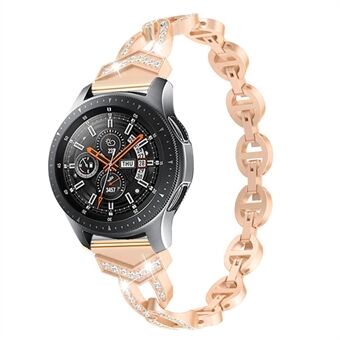 For Samsung Gear S3 Frontier / Galaxy Watch3 45mm metall Smart Watch Band Stilig Rhinestones Dekor erstatning håndleddsrem