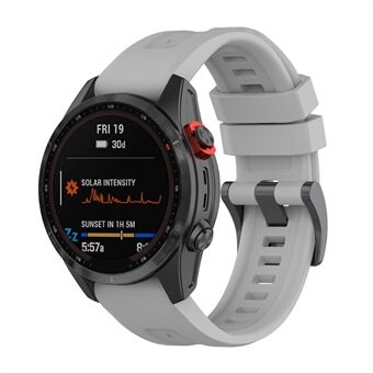 For Garmin Fenix 7X/7X Solar/ Tactic 7 Silikon klokkebånd Quick metallspenne 26 mm utskifting av håndleddsrem