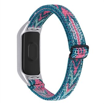 For Xiaomi Mi Band 3 / 4 Nylon flettet klokkerem erstatning Justerbar elastisk håndleddsrem