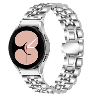 For Samsung Galaxy Watch4 Active 40mm / 44mm / Watch4 Classic 42mm / 46mm rustfritt Steel klokkerem 7 perler erstatningsbånd - sølv