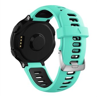 For Garmin Forerunner 235 / 230 / 620 / 630 / 220 / 735 / 735XT Silikon klokkerem sølvspenne klokkerem med fjærstang Universal 22 mm erstatningsklokkerem