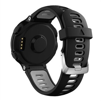 For Garmin Forerunner 235 / 230 / 620 / 630 / 220 / 735 / 735XT Silikon klokkebånd Quick klokkerem Erstatningsdel Universal 22 mm klokkerem med sølvspenne