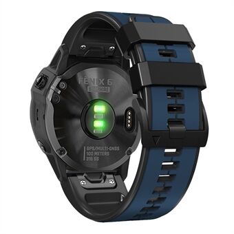 For Garmin Descent G1 / Fenix 7 / Fenix 6 Pro / Fenix 5 Plus Dual Color Silikon håndleddsrem Smart Watch Band 22 mm