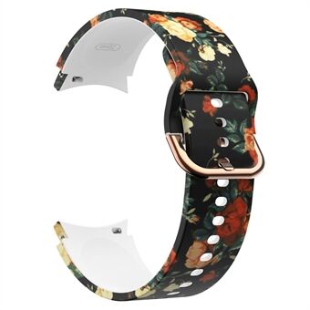 For Samsung Galaxy Watch 5 40 mm / 44 mm / 5 Pro 45 mm mønstertrykt silikonklokkerem 20 mm Quick klokkerem med spenne