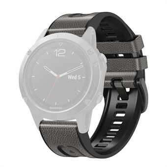 For Garmin Fenix 7X Quick skinnbelagt silikonklokkerem, erstatning for håndleddsrem 26 mm