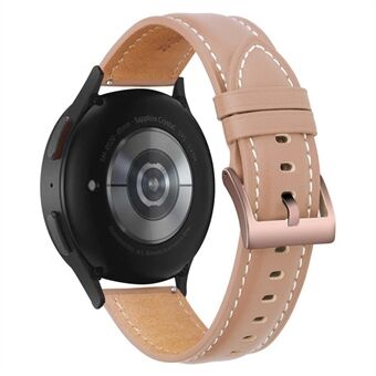 For Samsung Galaxy Watch 5 40 mm / 44 mm / 5 Pro 45 mm søm klokkebånd i ekte skinn klokkerem Justerbart armbånd