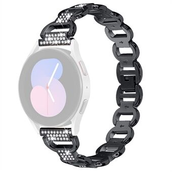 For Samsung Galaxy Watch 5 Pro 45 mm / Klokke 5 Active 40 mm / 44 mm Rhinestone-dekorert klokkerem i metall Quick Release 20 mm klokkerem - svart