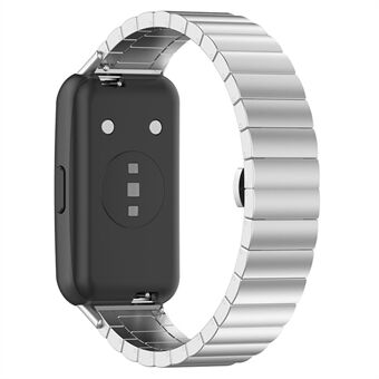 For Huawei Band 7 Anti-eksplosjon rustfritt Steel Solid Core Smart Watch-rem erstatning - Sølv