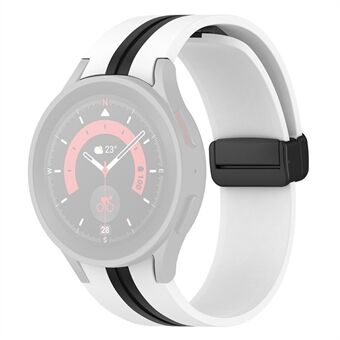 For Samsung Galaxy Watch 5 Pro / Klokke 5 / Klokke 4 Dual Color Silikon Klokkerem Erstatningsarmbånd med svart sammenleggbar spenne