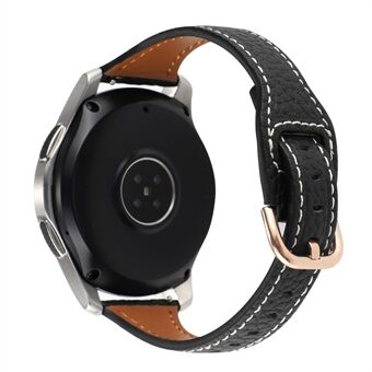 20 mm T-formet klokkerem for Samsung Galaxy Watch 5 Pro 45 mm / Watch4 Classic 42 mm / 46 mm Litchi tekstur klokkerem i ekte skinn